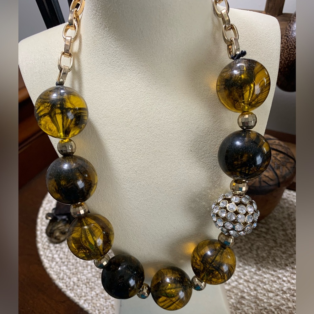 M Haskell Large Bead & Crystal Necklace